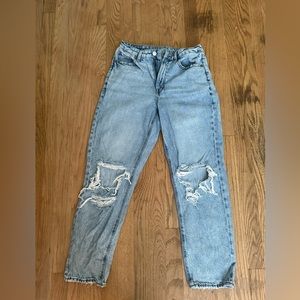 american eagle straight mom jeans